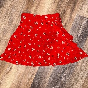 Miami Red Floral Skater Skirt